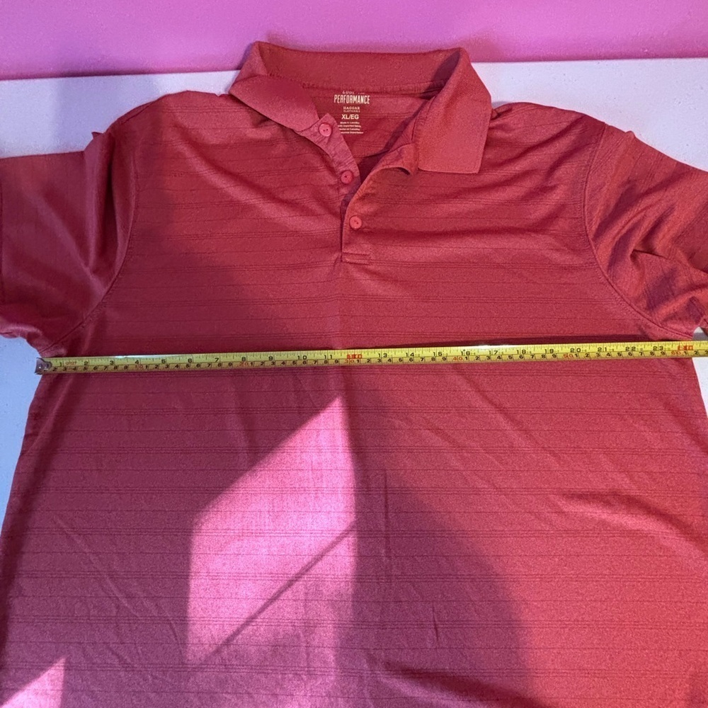 Haggar Orange Polo Shirt Classic Knit Short Sleeve - Picture 6 of 9